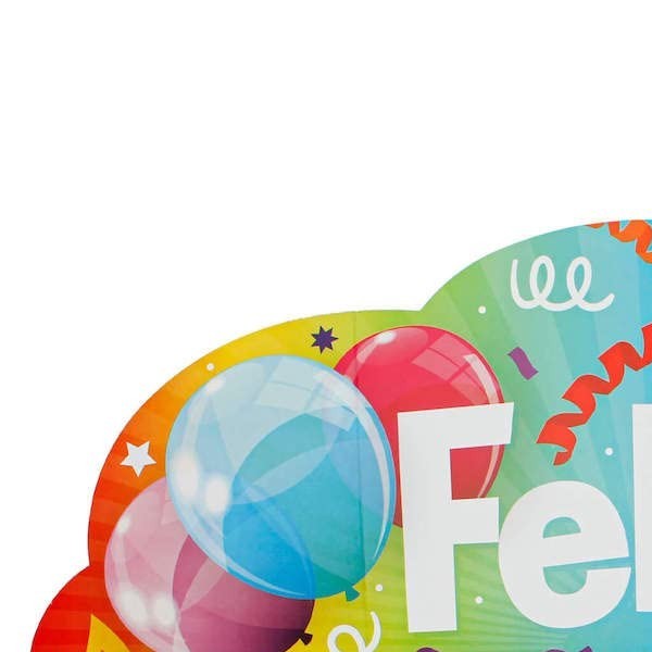 LETRERO CARTON FELIZ CUMPLEAÑOS MULTICOLOR E.12